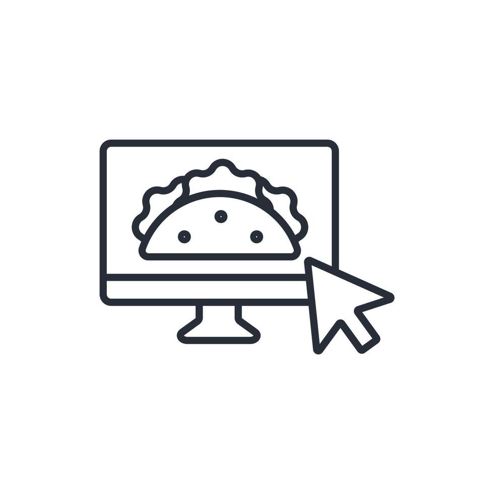 order online icon. .Editable stroke.linear style sign for use web design,logo.Symbol illustration. vector