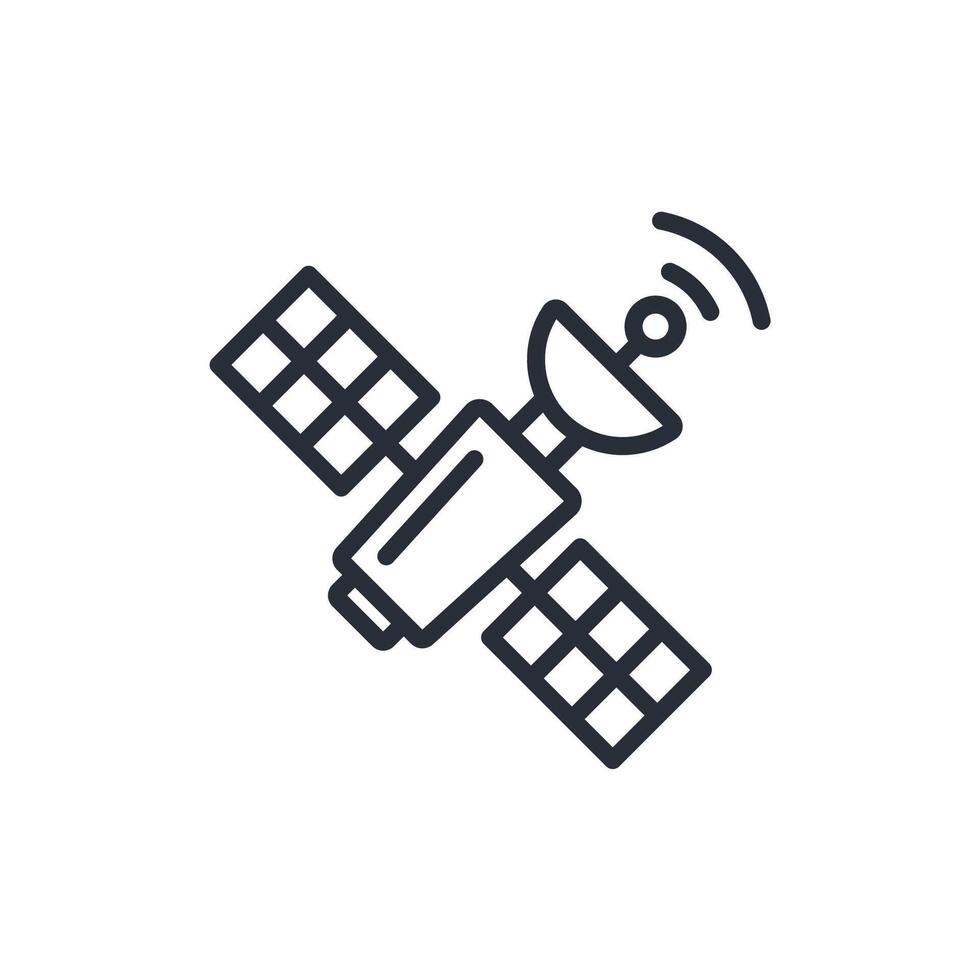 Satellite icon. .Editable stroke.linear style sign for use web design,logo.Symbol illustration. vector