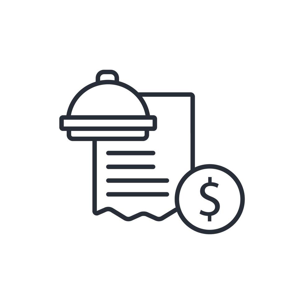receipt icon. .Editable stroke.linear style sign for use web design,logo.Symbol illustration. vector