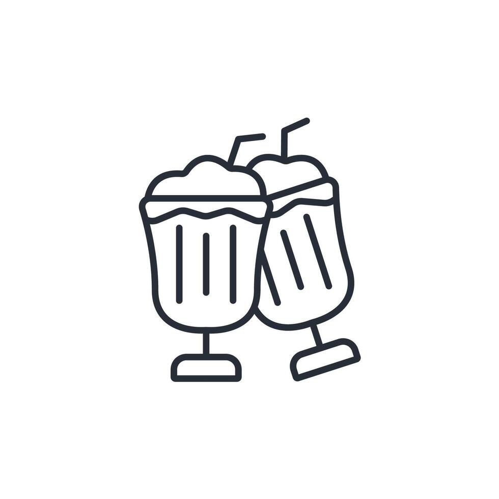 Milkshake icon. .Editable stroke.linear style sign for use web design,logo.Symbol illustration. vector