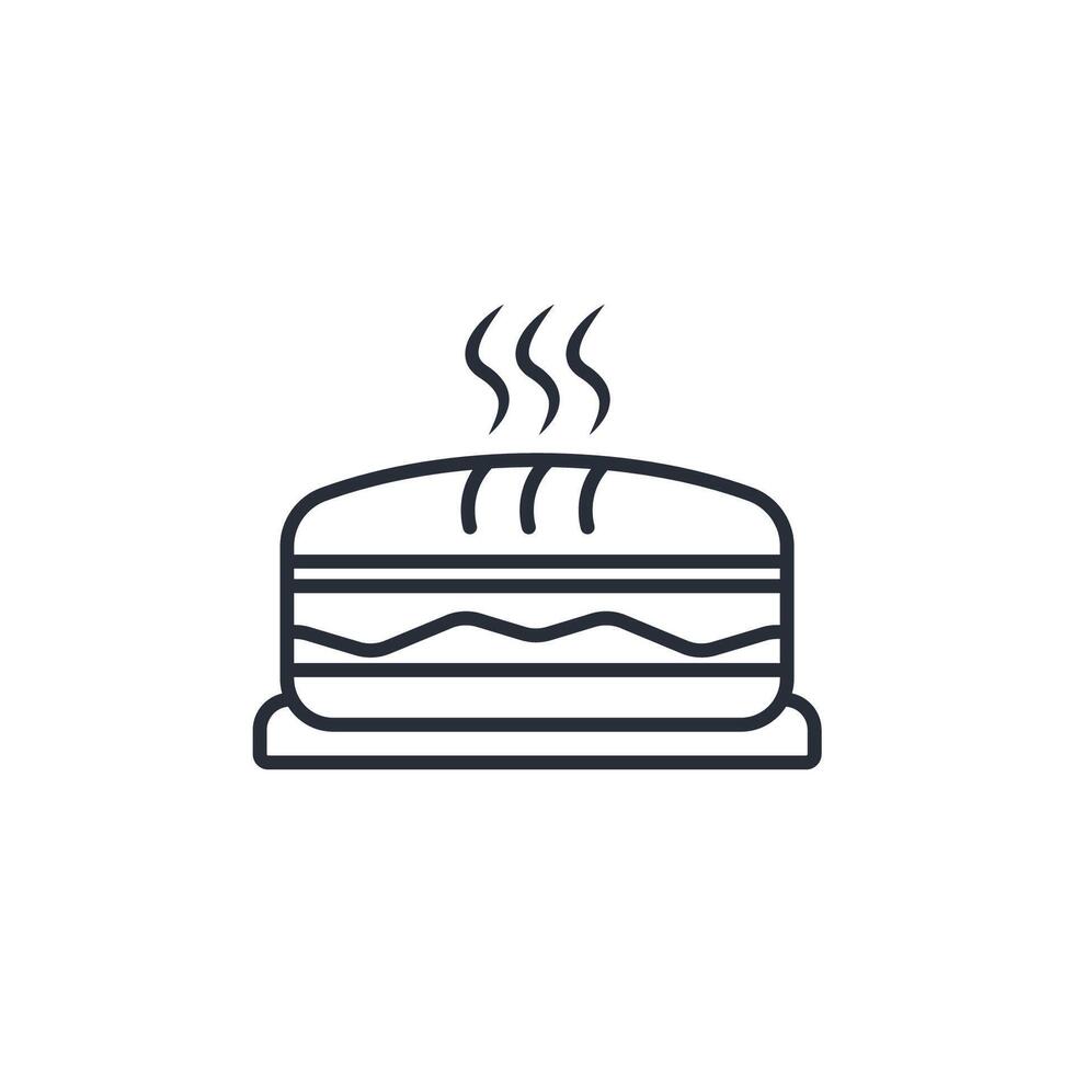 Sandwich icon. .Editable stroke.linear style sign for use web design,logo.Symbol illustration. vector