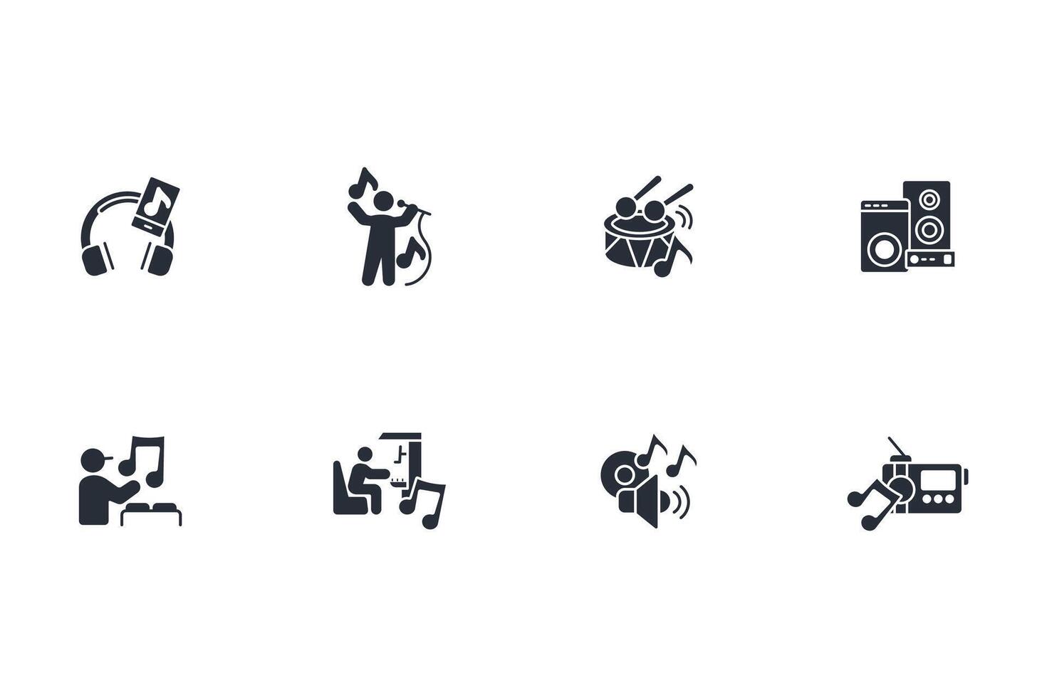 music icon. .Editable stroke.linear style sign for use web design,logo.Symbol illustration. vector