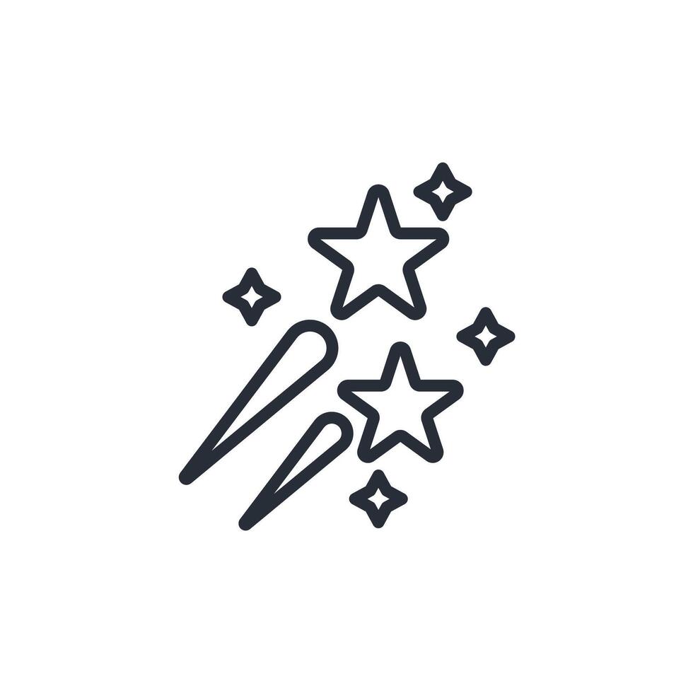 Shooting star icon. .Editable stroke.linear style sign for use web design,logo.Symbol illustration. vector
