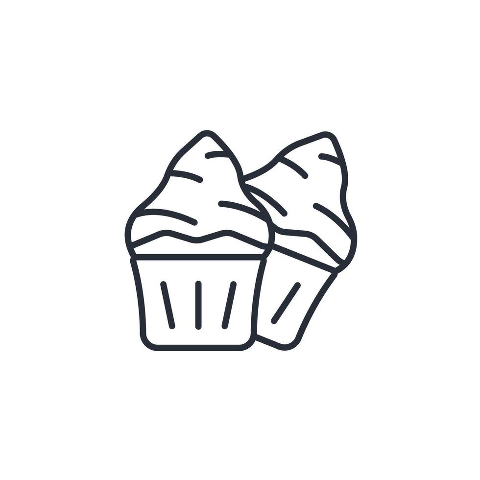 Cupcake icon. .Editable stroke.linear style sign for use web design,logo.Symbol illustration. vector