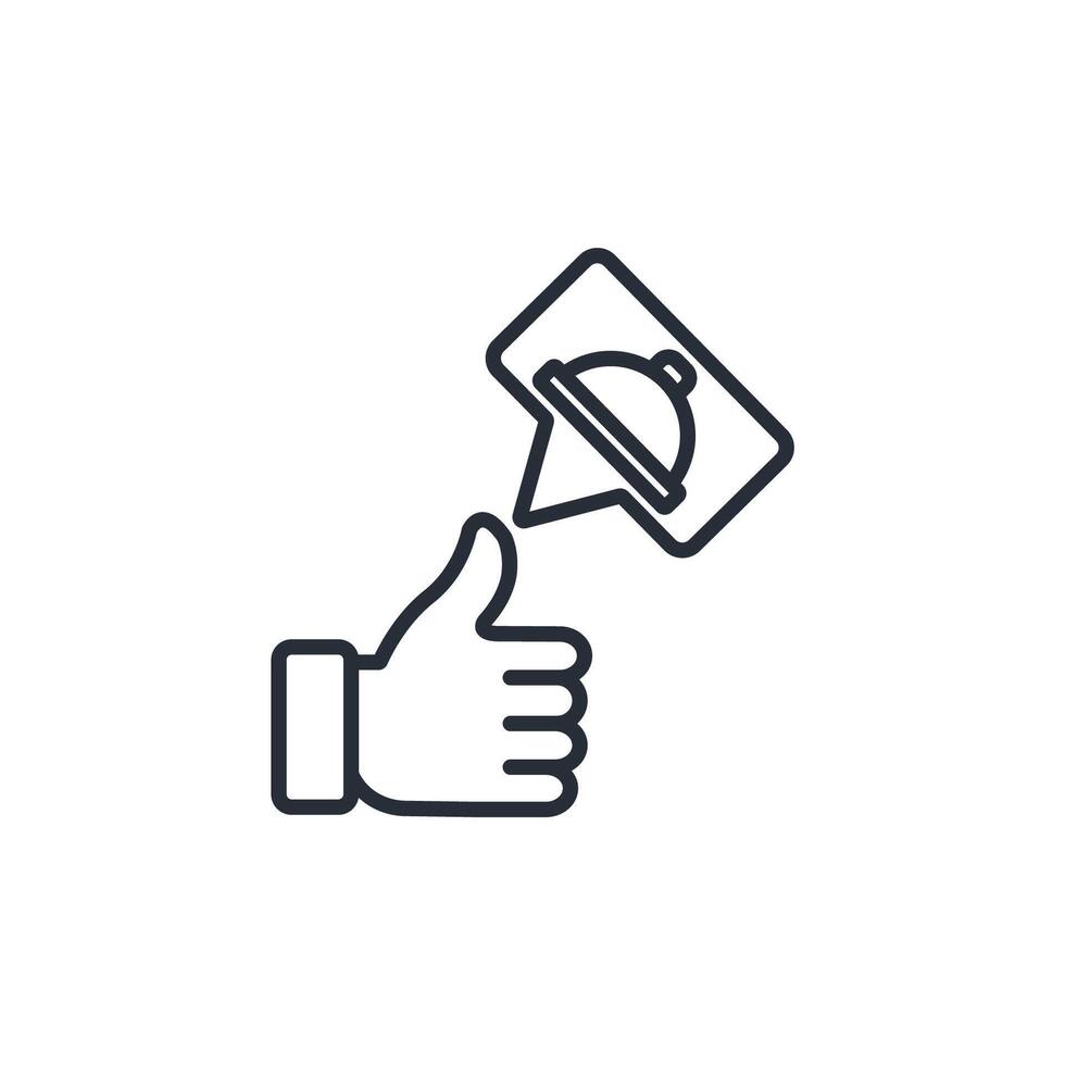 feedback food icon. .Editable stroke.linear style sign for use web design,logo.Symbol illustration. vector