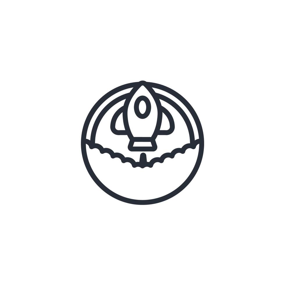rocket launch icon. .Editable stroke.linear style sign for use web design,logo.Symbol illustration. vector