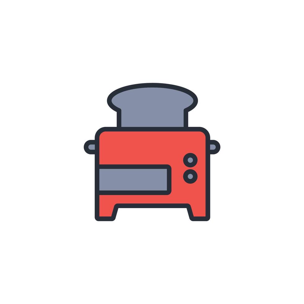 Toaster icon. .Editable stroke.linear style sign for use web design,logo.Symbol illustration. vector