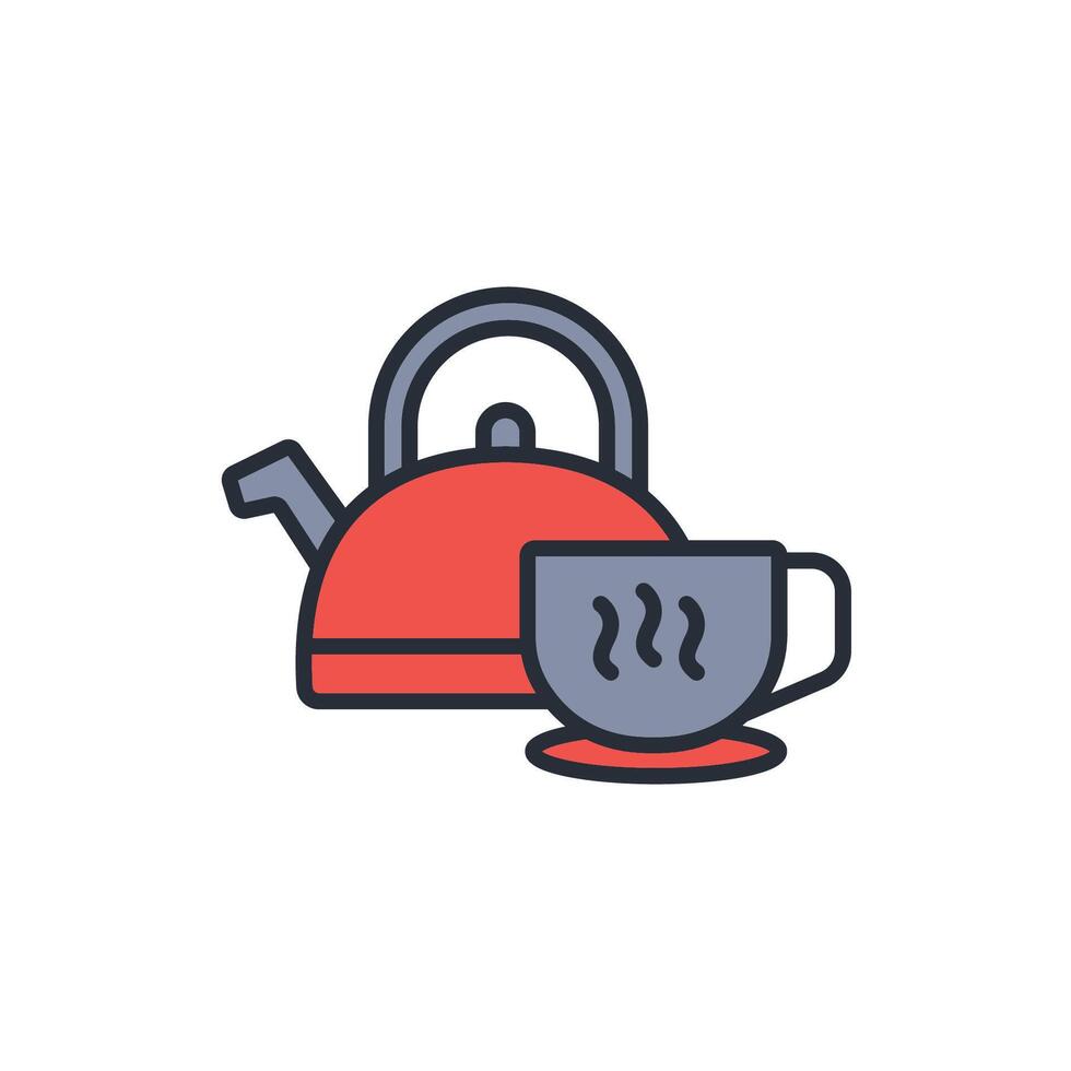 kettle icon. .Editable stroke.linear style sign for use web design,logo.Symbol illustration. vector