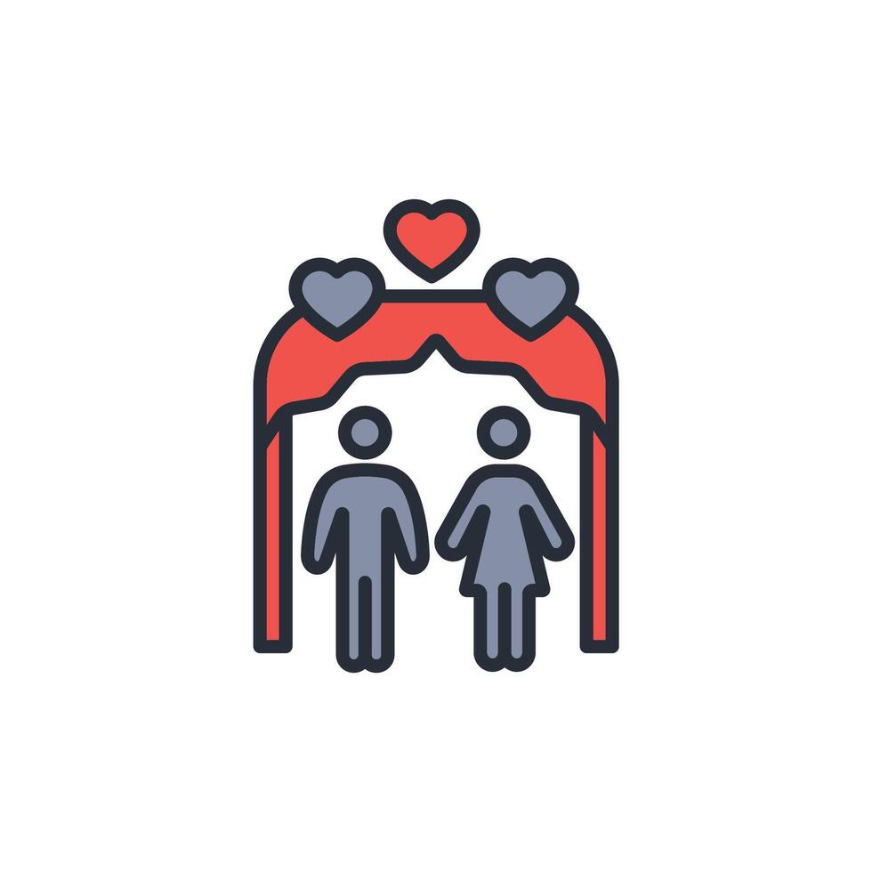 wedding icon. .Editable stroke.linear style sign for use web design,logo.Symbol illustration. vector