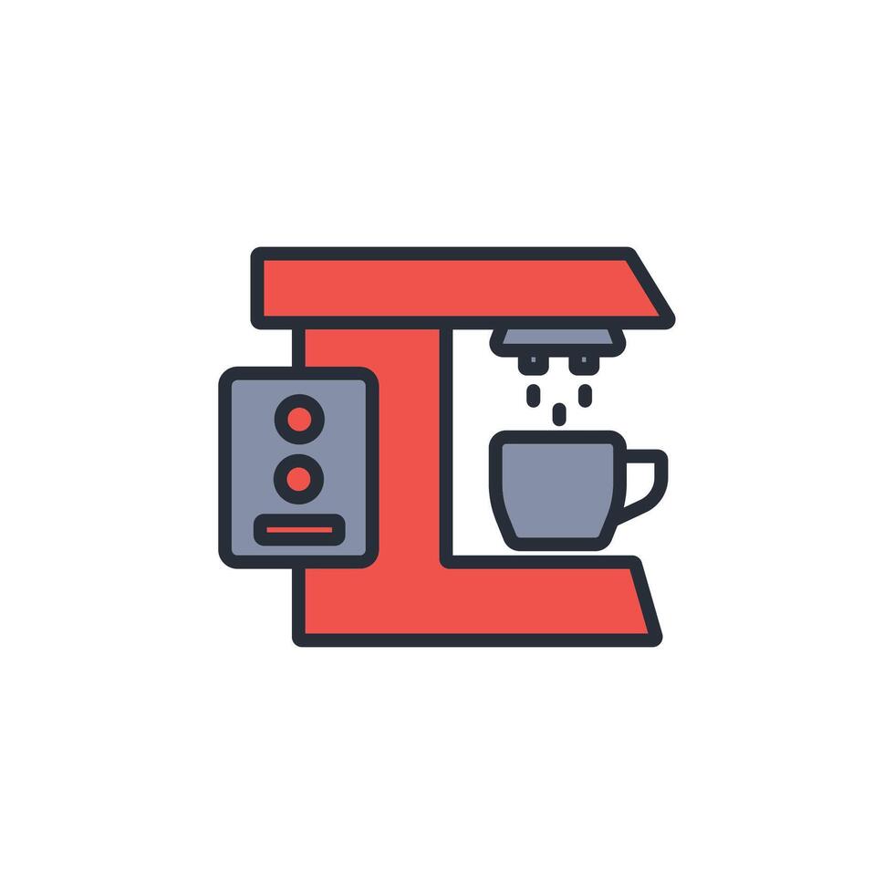 Coffee Machine icon. .Editable stroke.linear style sign for use web design,logo.Symbol illustration. vector