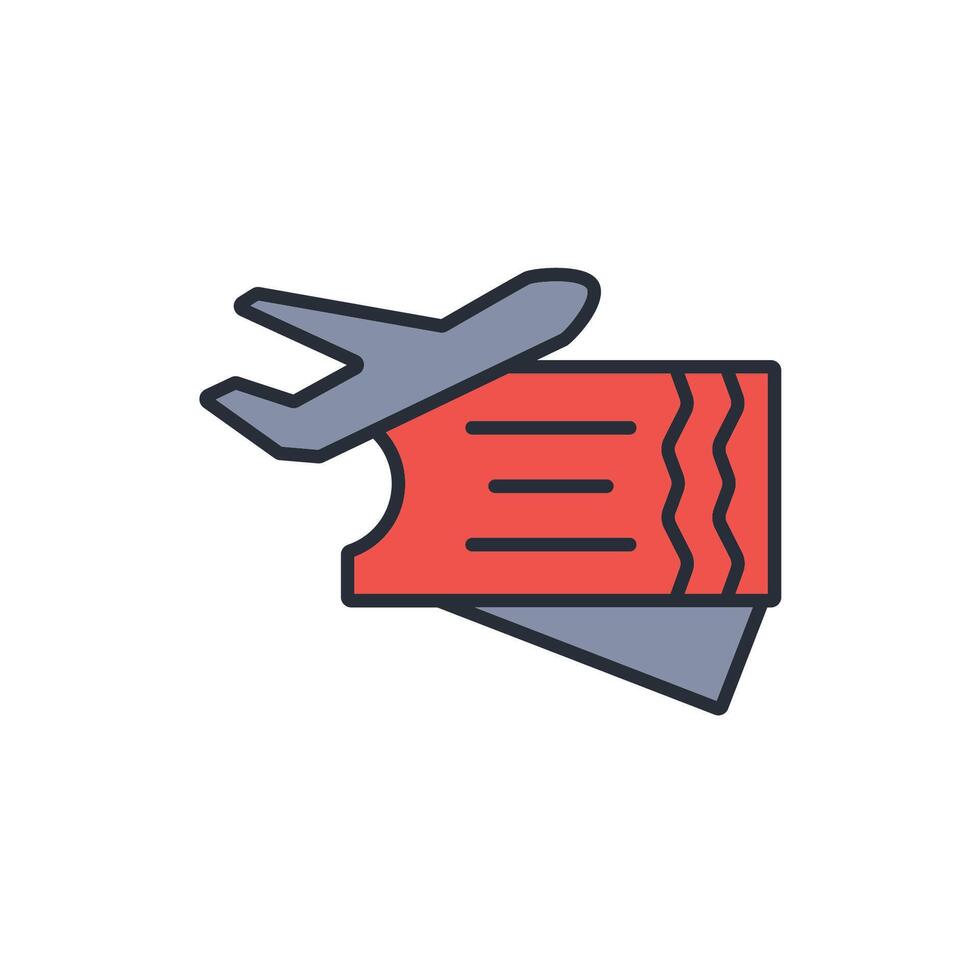 flight ticket icon. .Editable stroke.linear style sign for use web design,logo.Symbol illustration. vector
