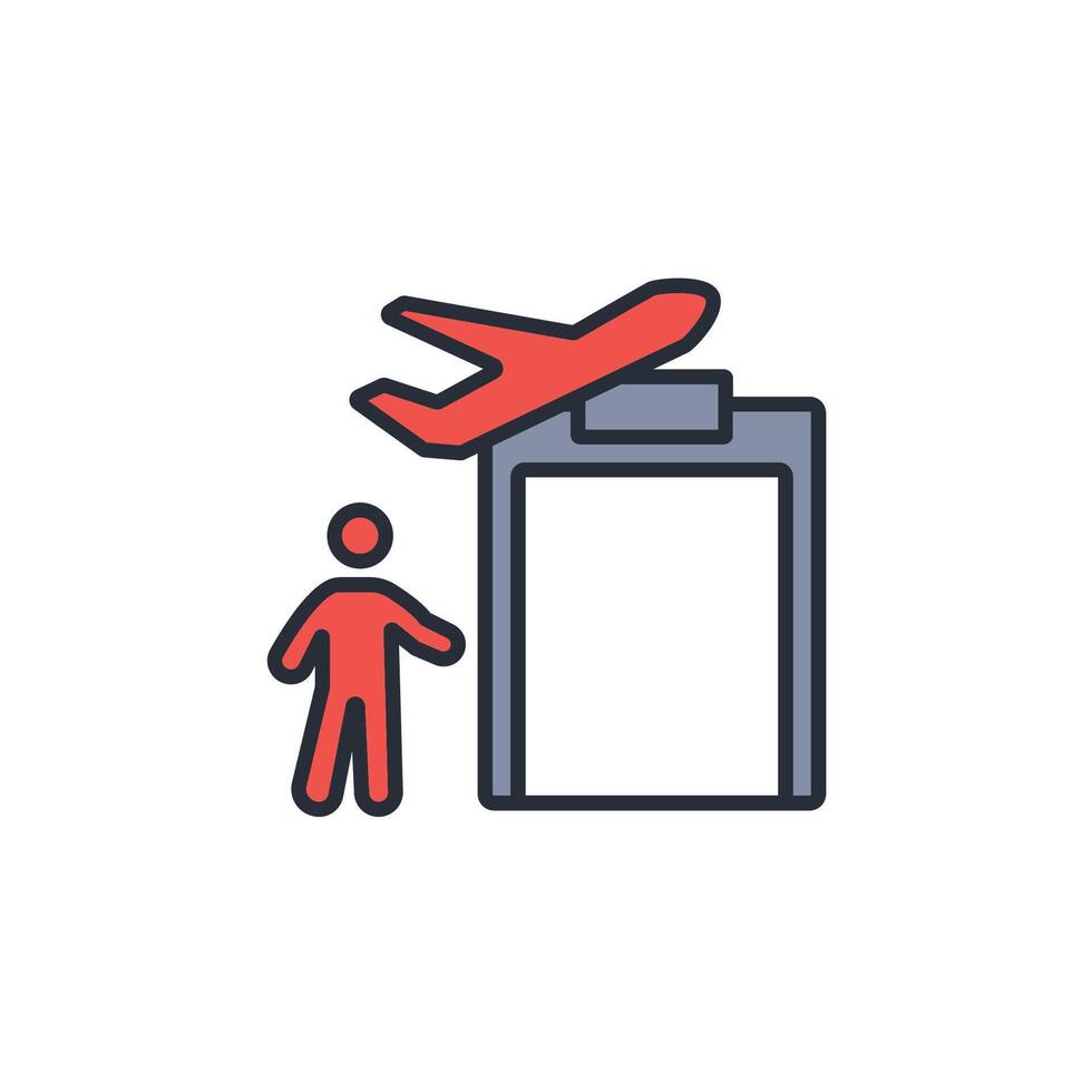 Airport icon. .Editable stroke.linear style sign for use web design,logo.Symbol illustration. vector