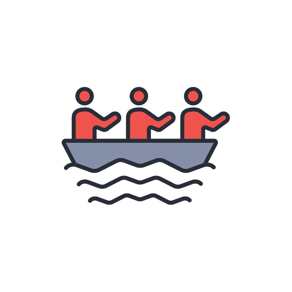 refugee icon. .Editable stroke.linear style sign for use web design,logo.Symbol illustration. vector