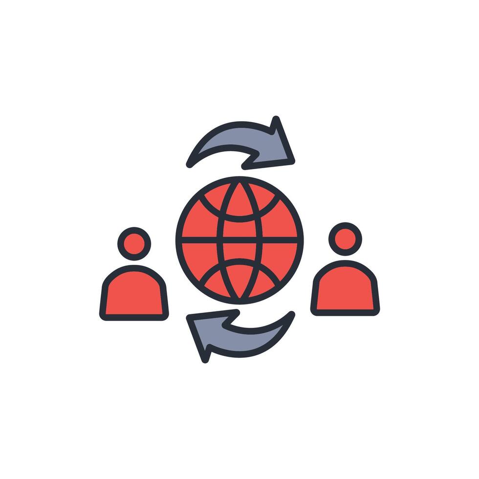 global movement icon. .Editable stroke.linear style sign for use web design,logo.Symbol illustration. vector