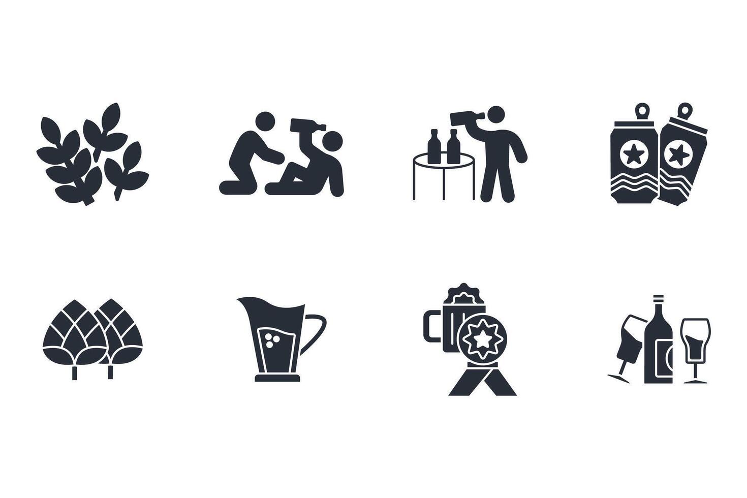 Beer icon set..Editable stroke.linear style sign for use web design,logo.Symbol illustration. vector