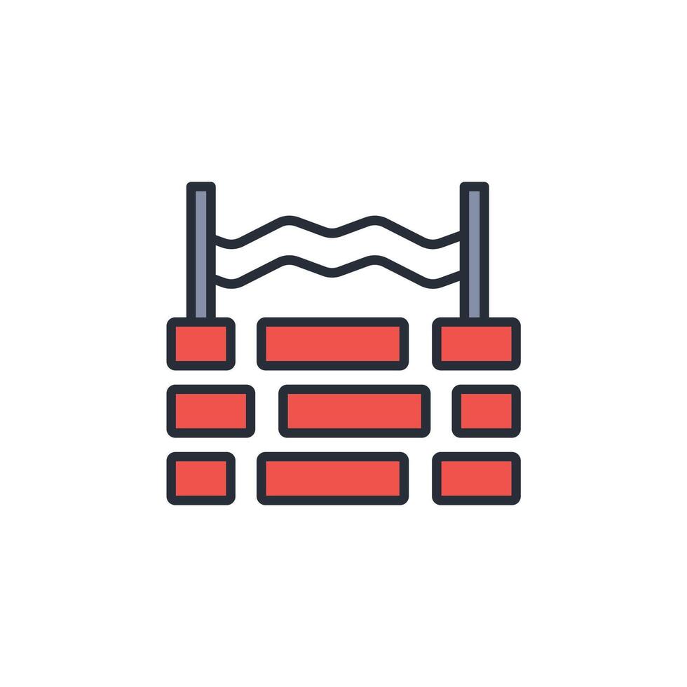 Wall icon. .Editable stroke.linear style sign for use web design,logo.Symbol illustration. vector