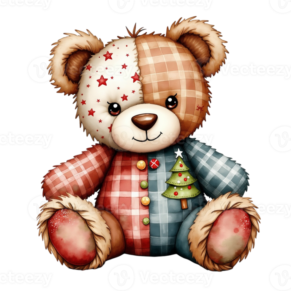A christmas patchwork teddy bear cutouts 50027013 PNG A christmas patchwork teddy bear cutouts 50027013 PNG