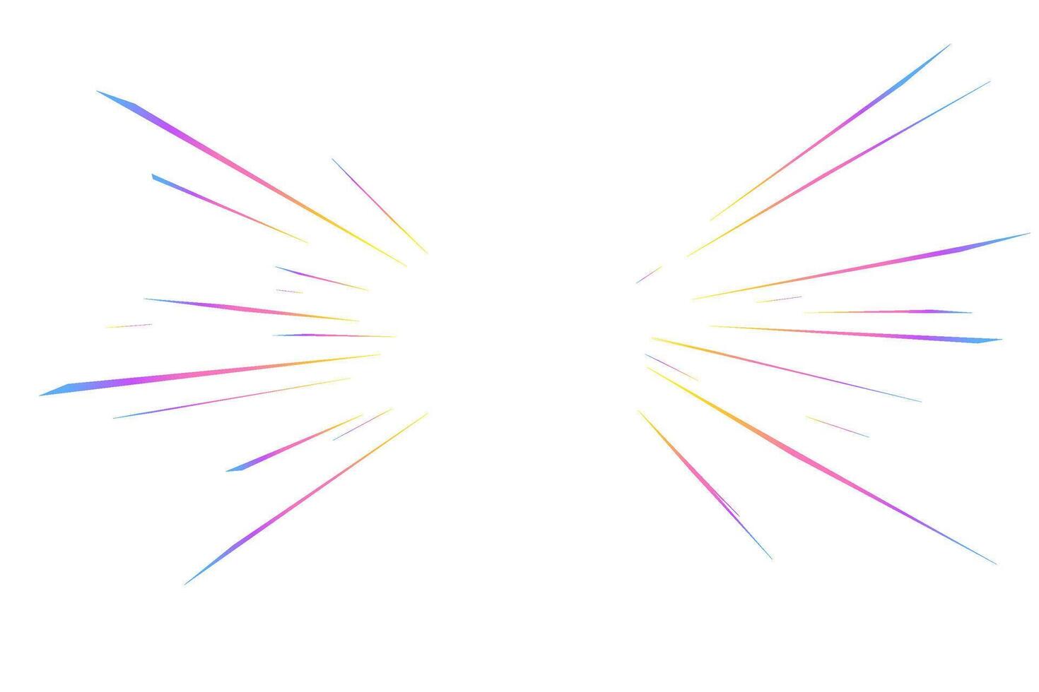 Prism light burst on white background. Rainbow crystal starburst sparkles. Halo anime explosion. Diamond radial speed lines with holographic glow. Abstract gradient reflection sparks. vector