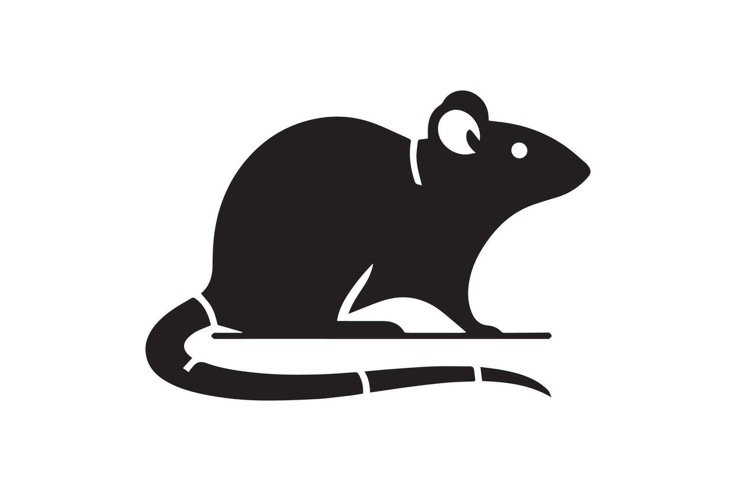 A rat silhouette on a white background vector