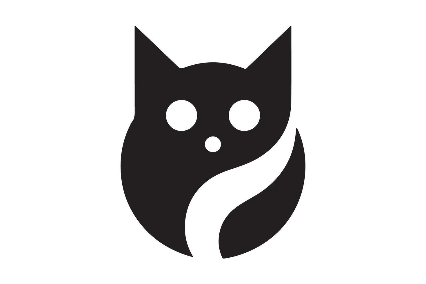 A black and white logo of an owl vector