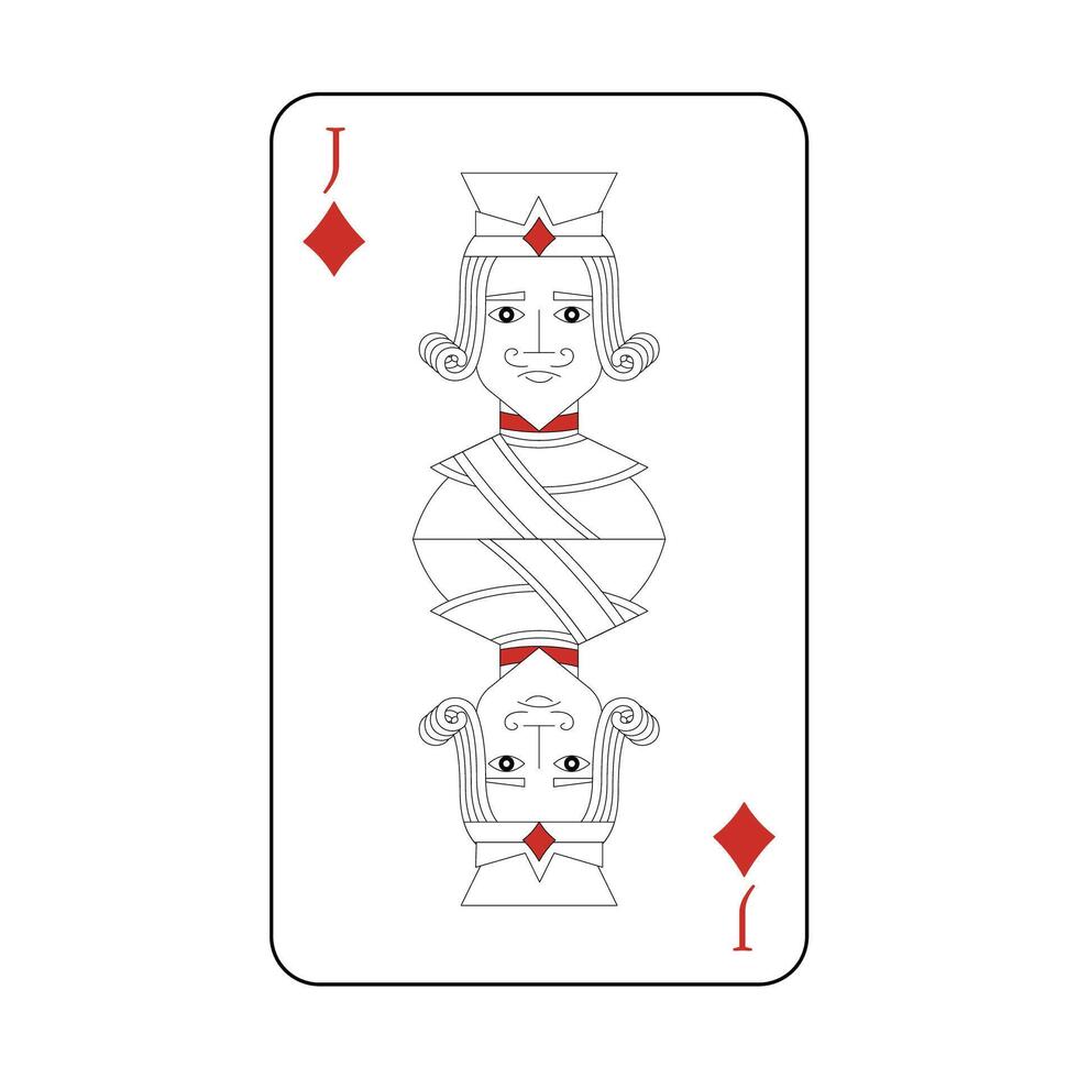 The playing card is the red jack of diamonds. vector