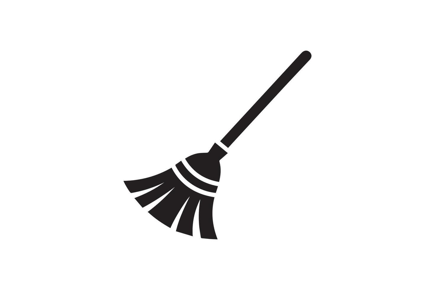 A broom icon on a white background vector
