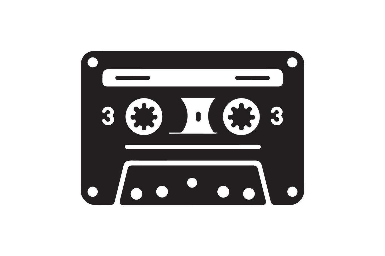 An old cassette player icon on a white background vector