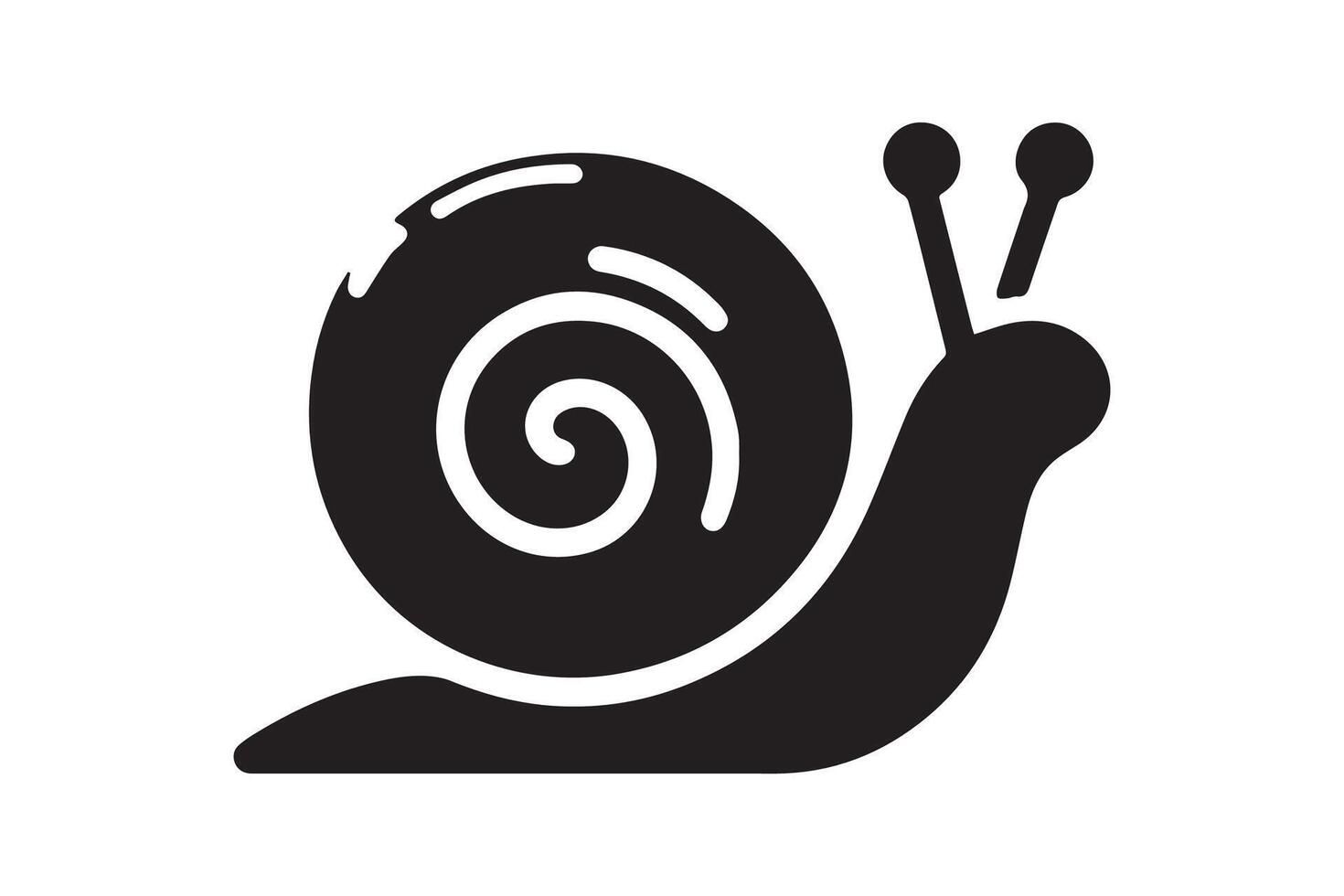 A black and white snail icon on a white background vector