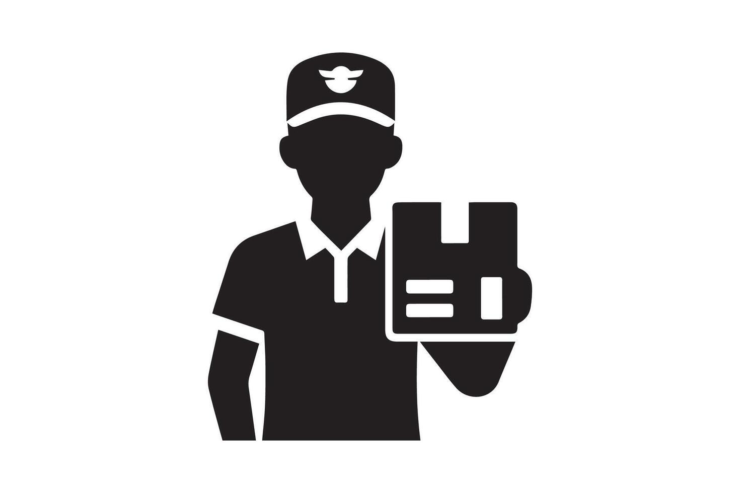 A black and white silhouette of a man holding a sign vector
