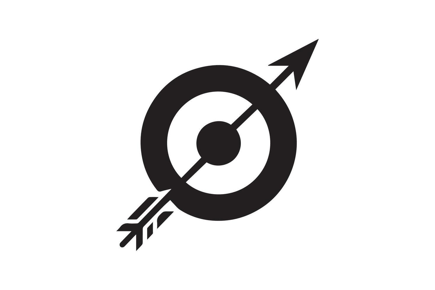 Arrow in the center of the target icon illustration vector