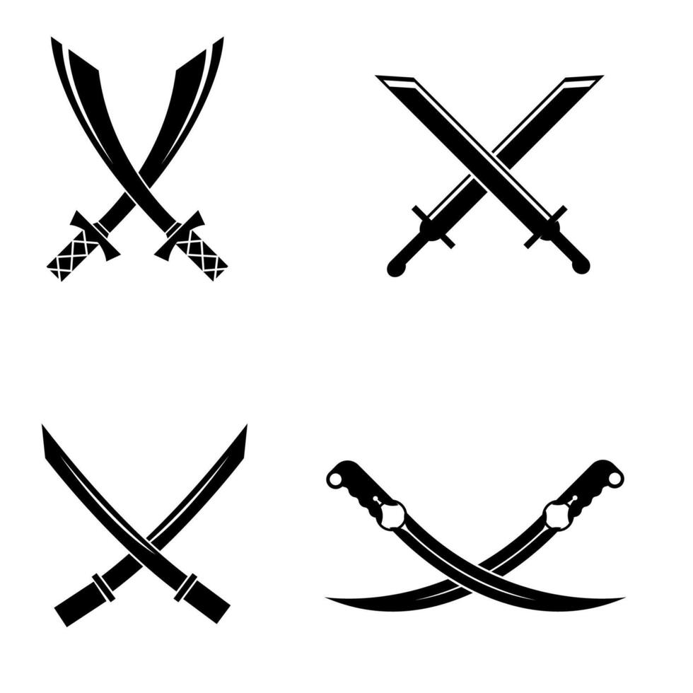 Sword coloring page bundle vector