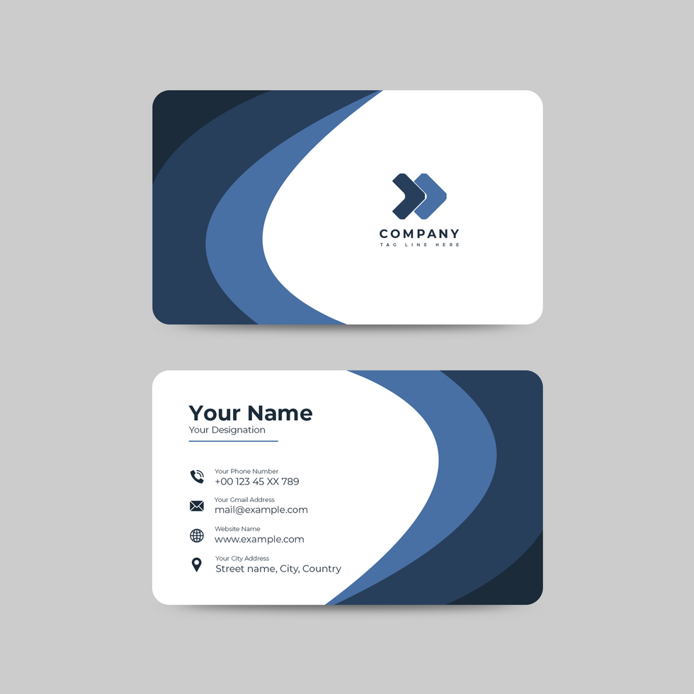 Flat abstract business card template psd