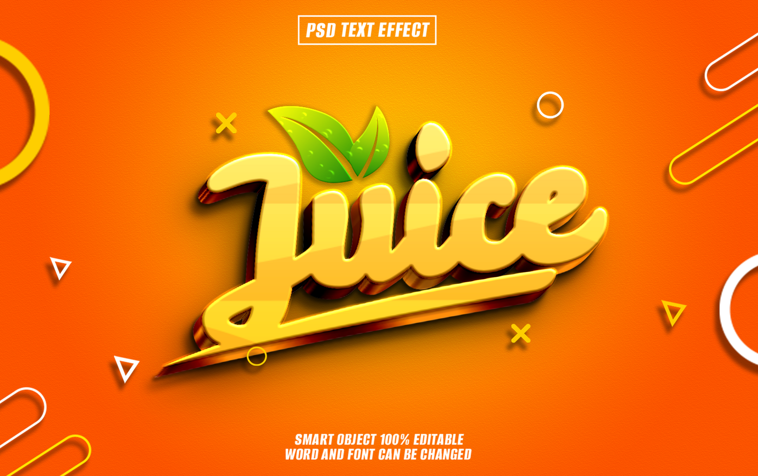 Juice text effect with 3d text psd