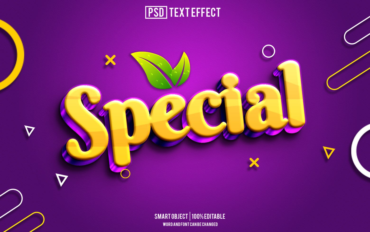 3d text effect with the word special psd