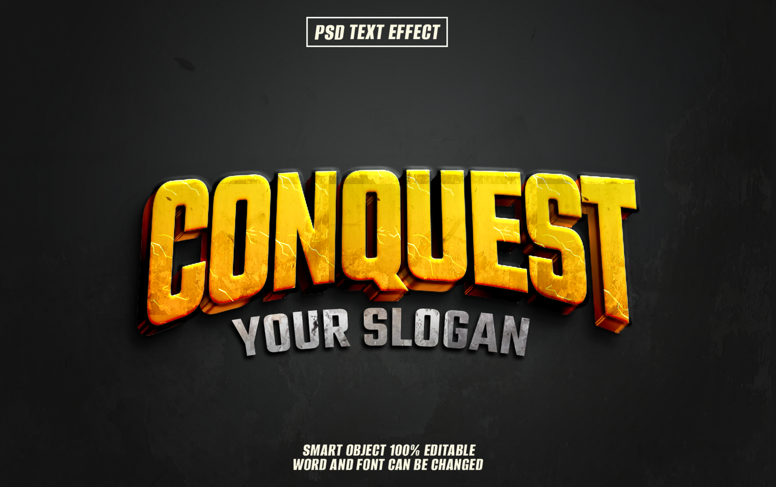 The conquest text effect psd