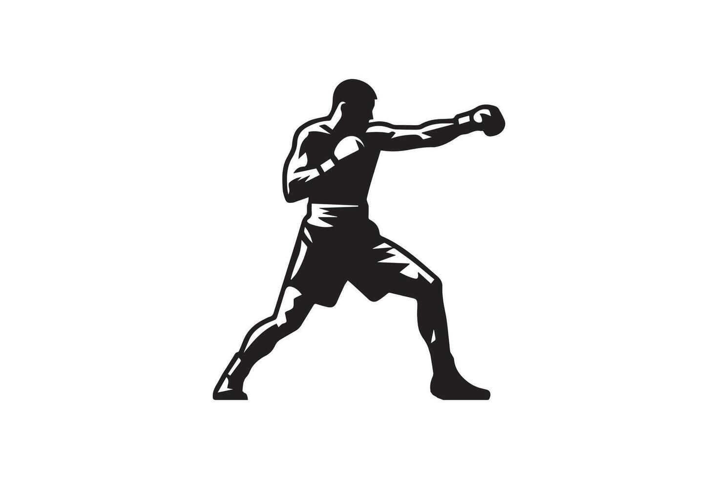 A silhouette of a boxer in action vector
