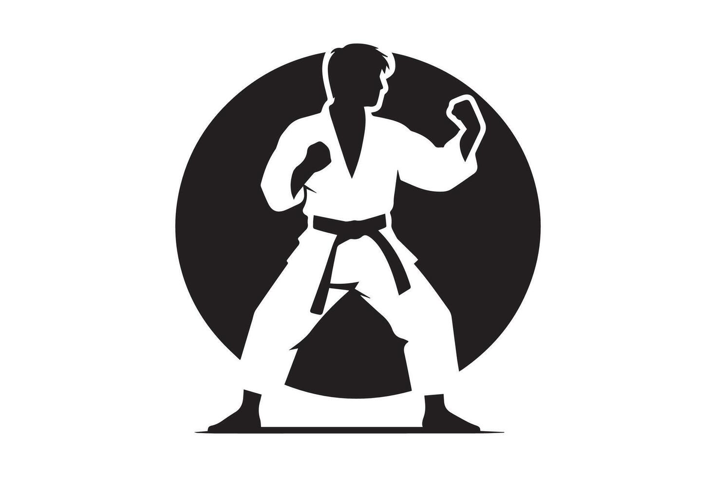 Karate man silhouette illustration vector