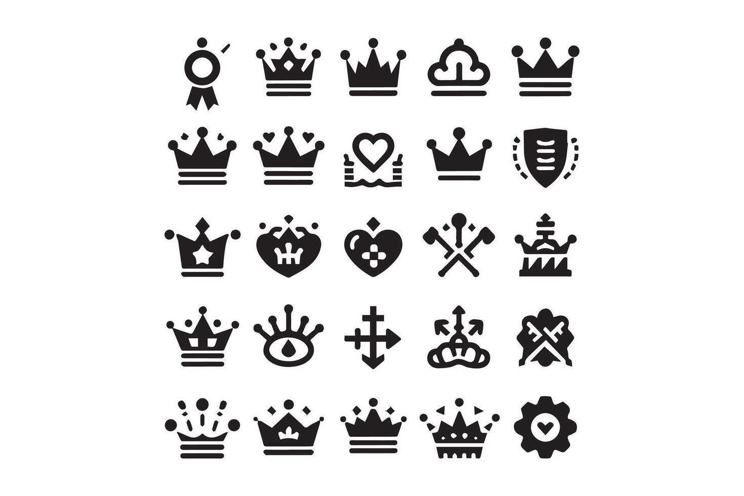 Crown icons set vector