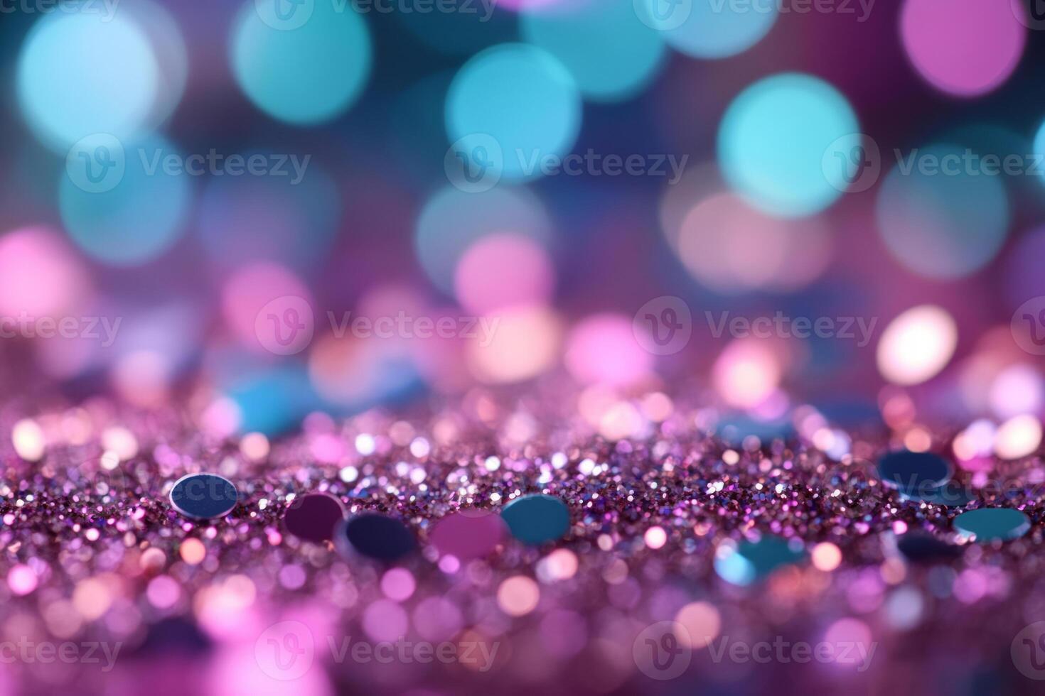 Shimmering glitter with beautiful bokeh lights. Festive atmosphere photo
