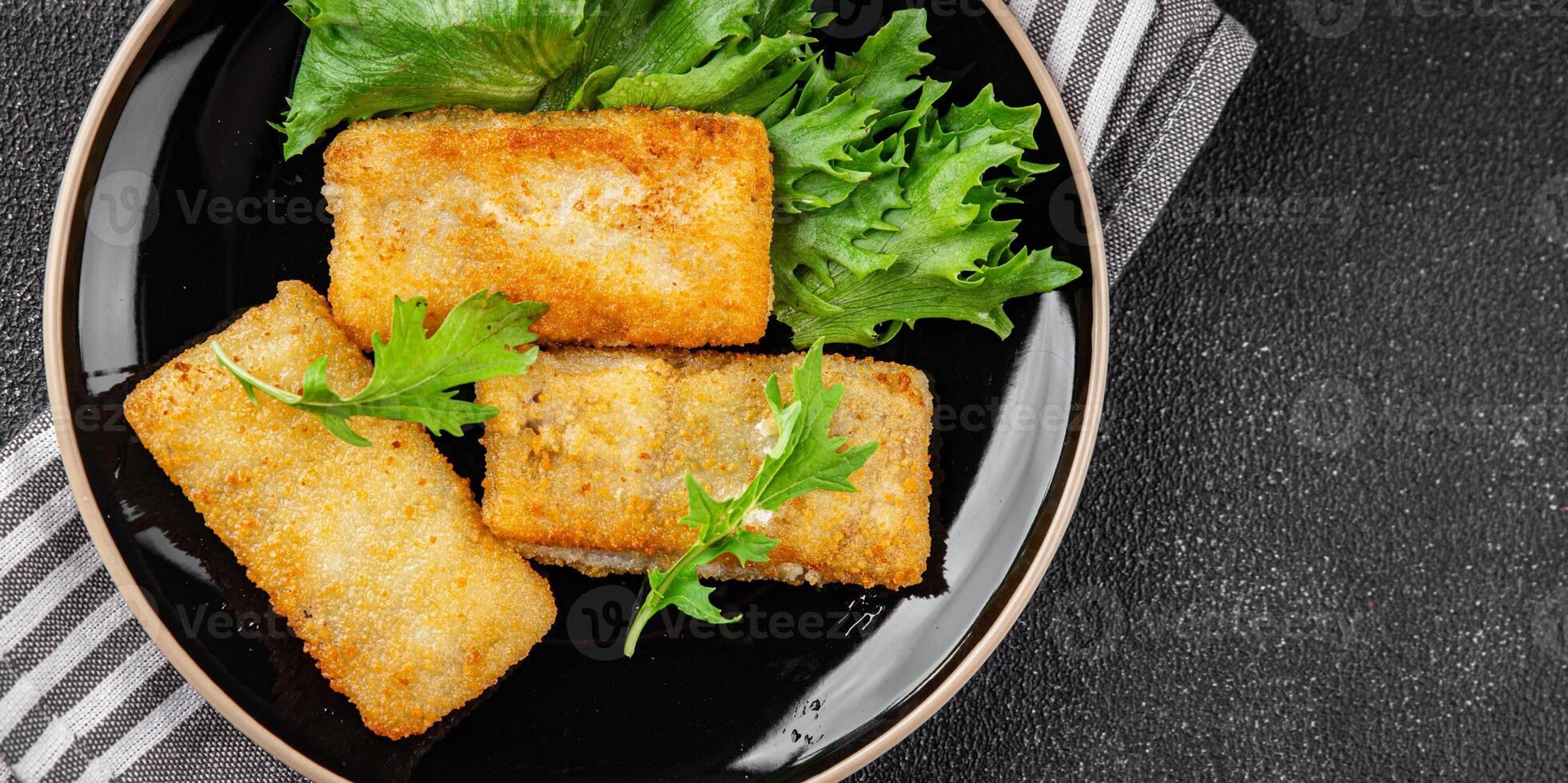 fish sticks fish in batter fresh meal food snack on the table copy space food background rustic top view Pescetarian diet photo