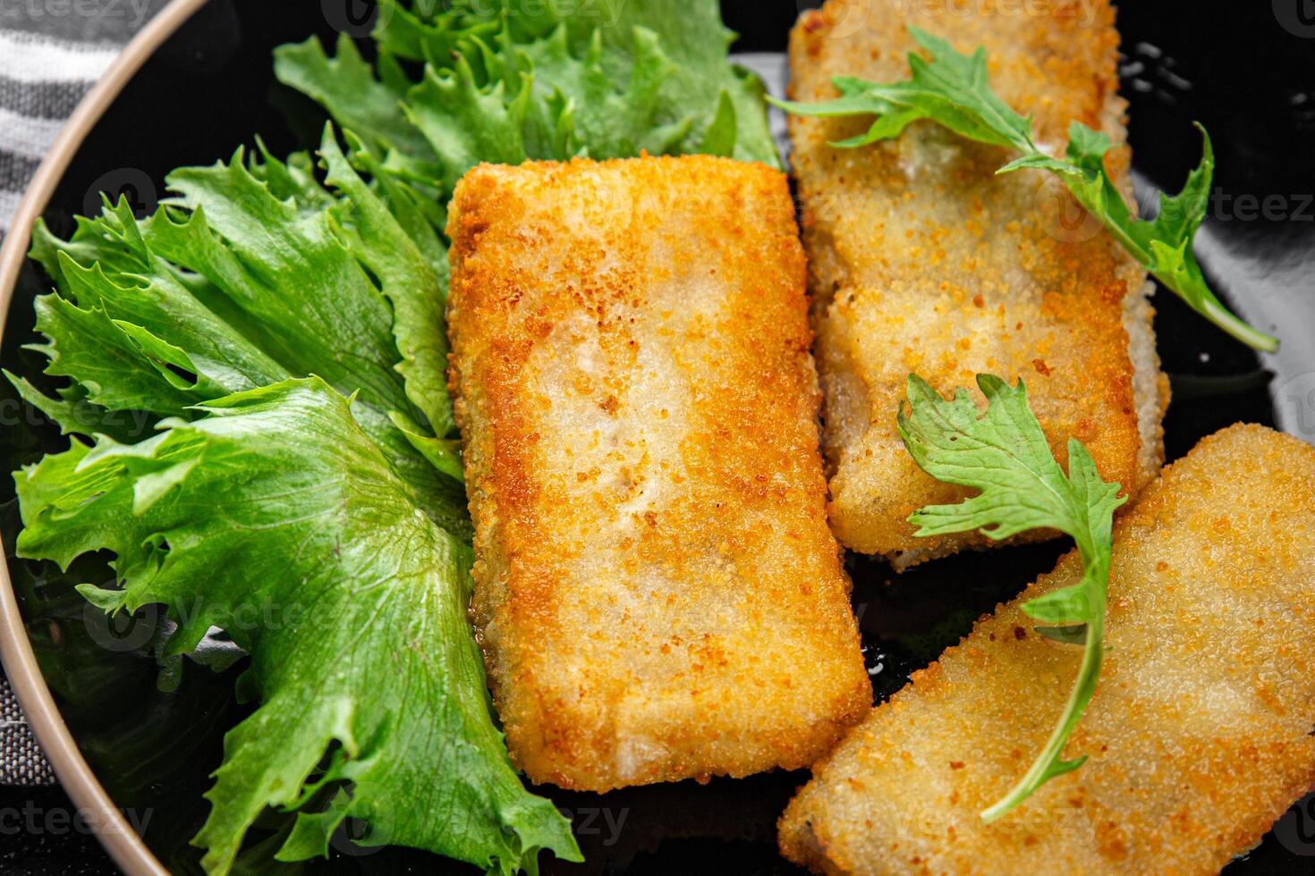 fish sticks fish in batter fresh meal food snack on the table copy space food background rustic top view Pescetarian diet photo