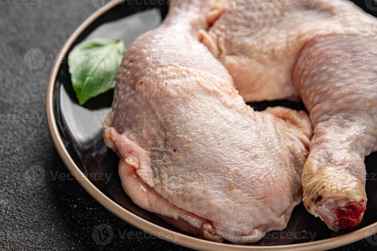 chicken meat legs raw poultry flesh on the bone gourmet fresh meal food snack on the table photo