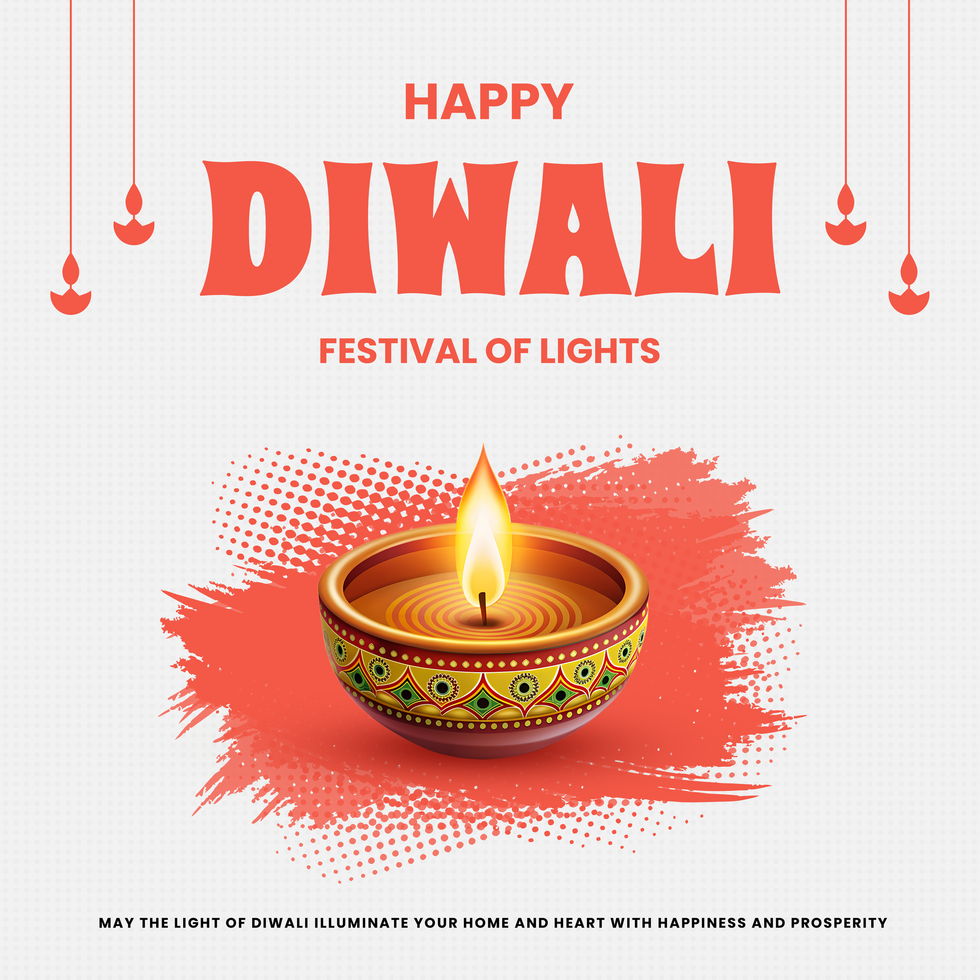 Diwali festival of lights background psd