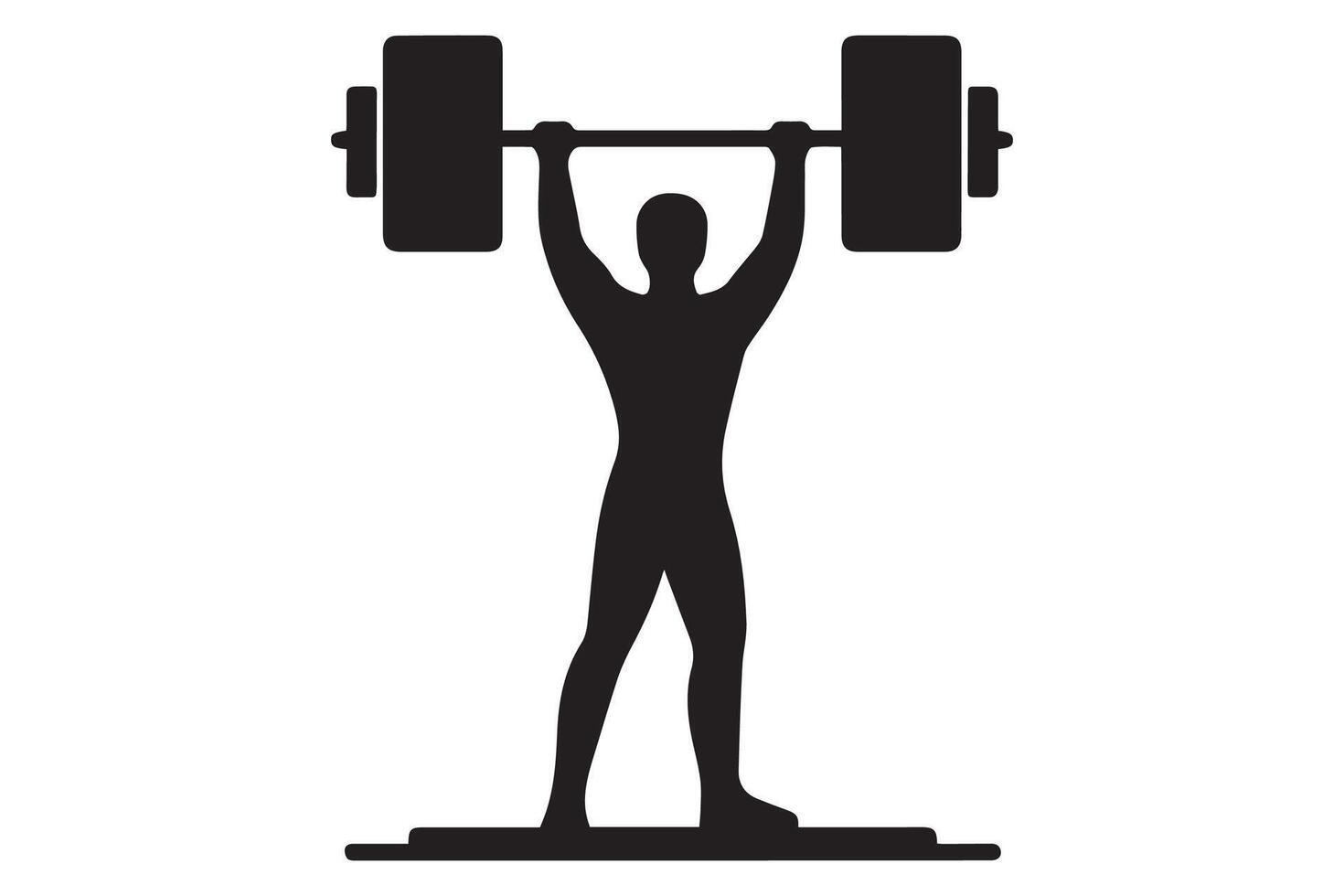 A silhouette of a man lifting a barbell vector