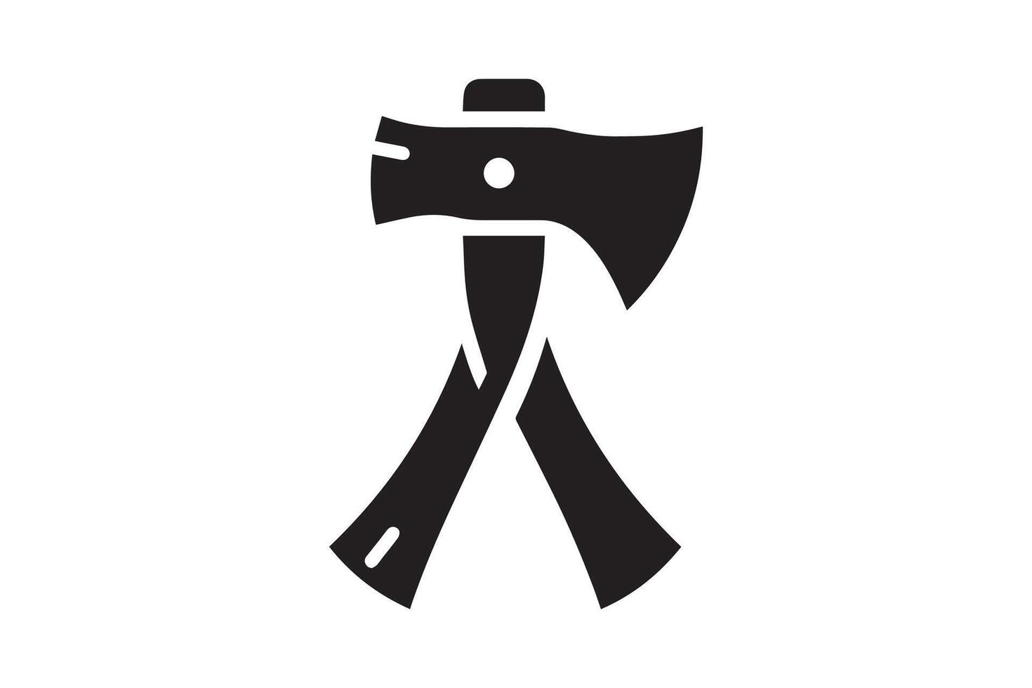 A black and white illustration of an axe vector