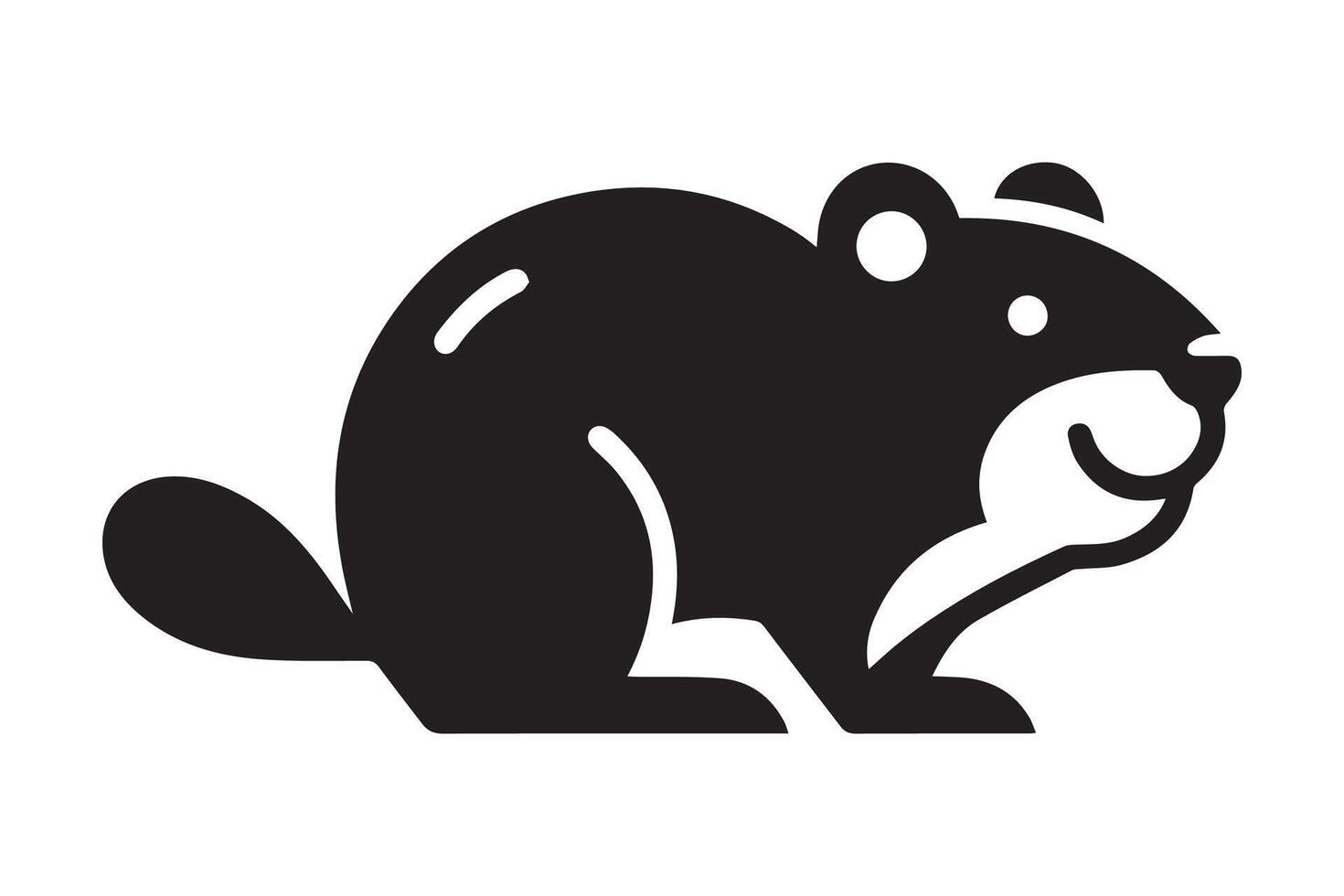 A black and white illustration of a black and white squirrel vector