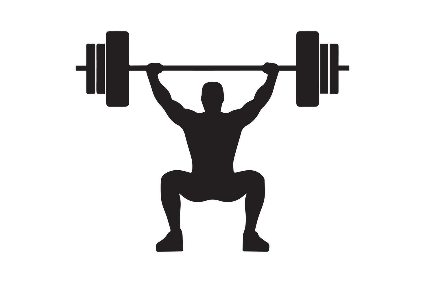 A silhouette of a man lifting a barbell vector