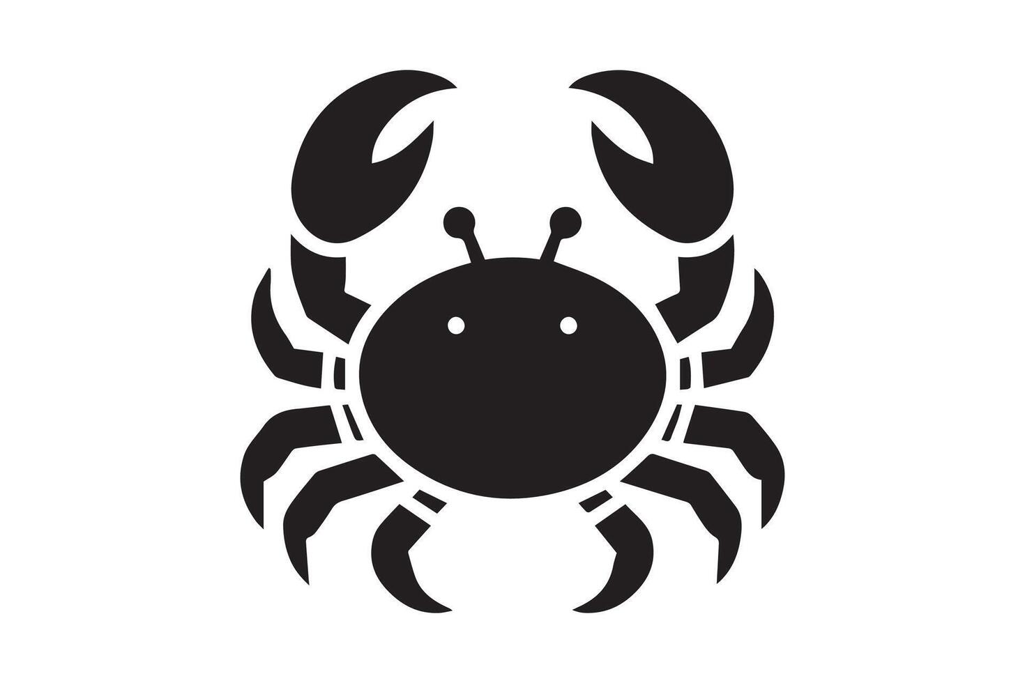 A black and white crab icon on a white background vector