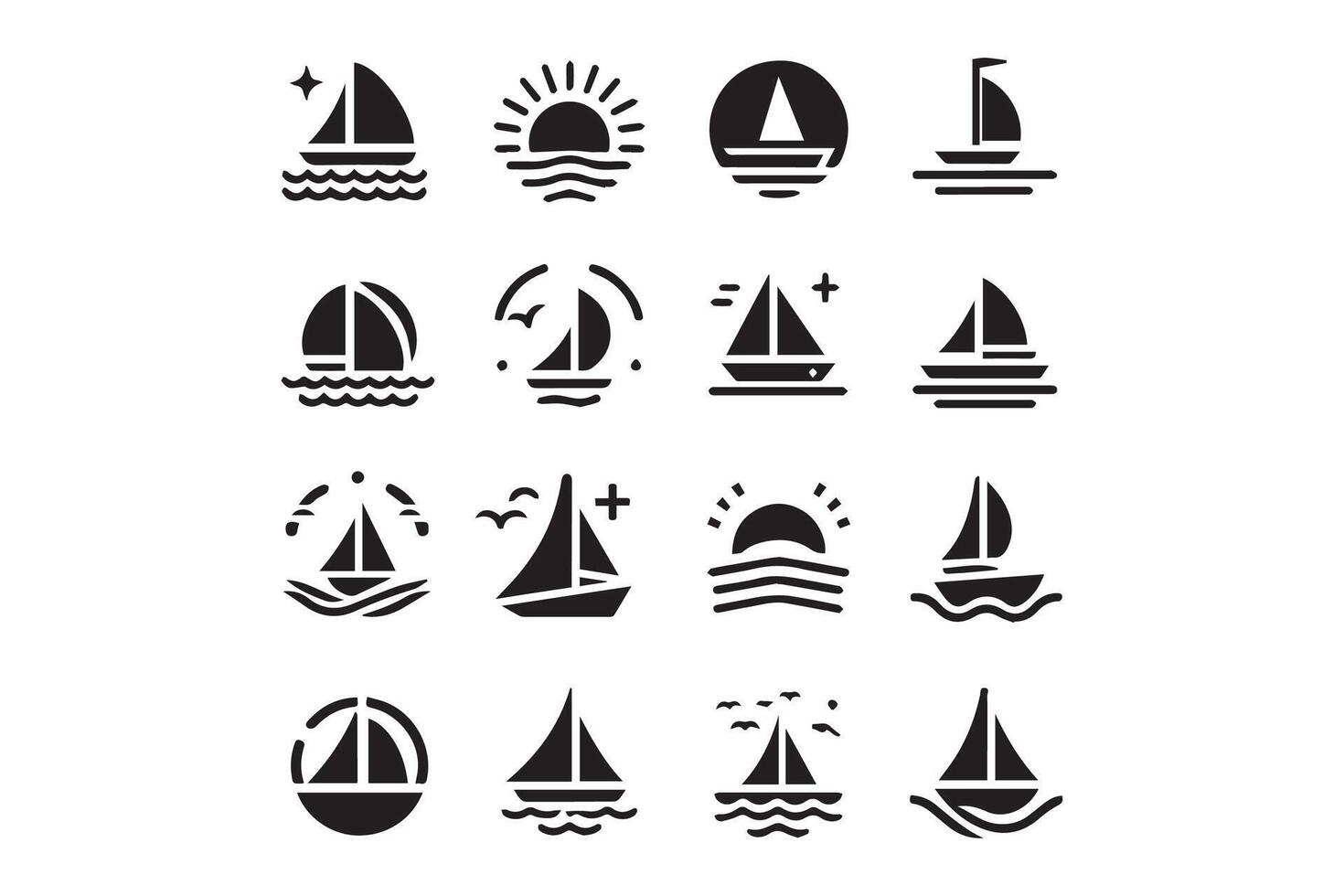 Sailboat icons set illustration vector
