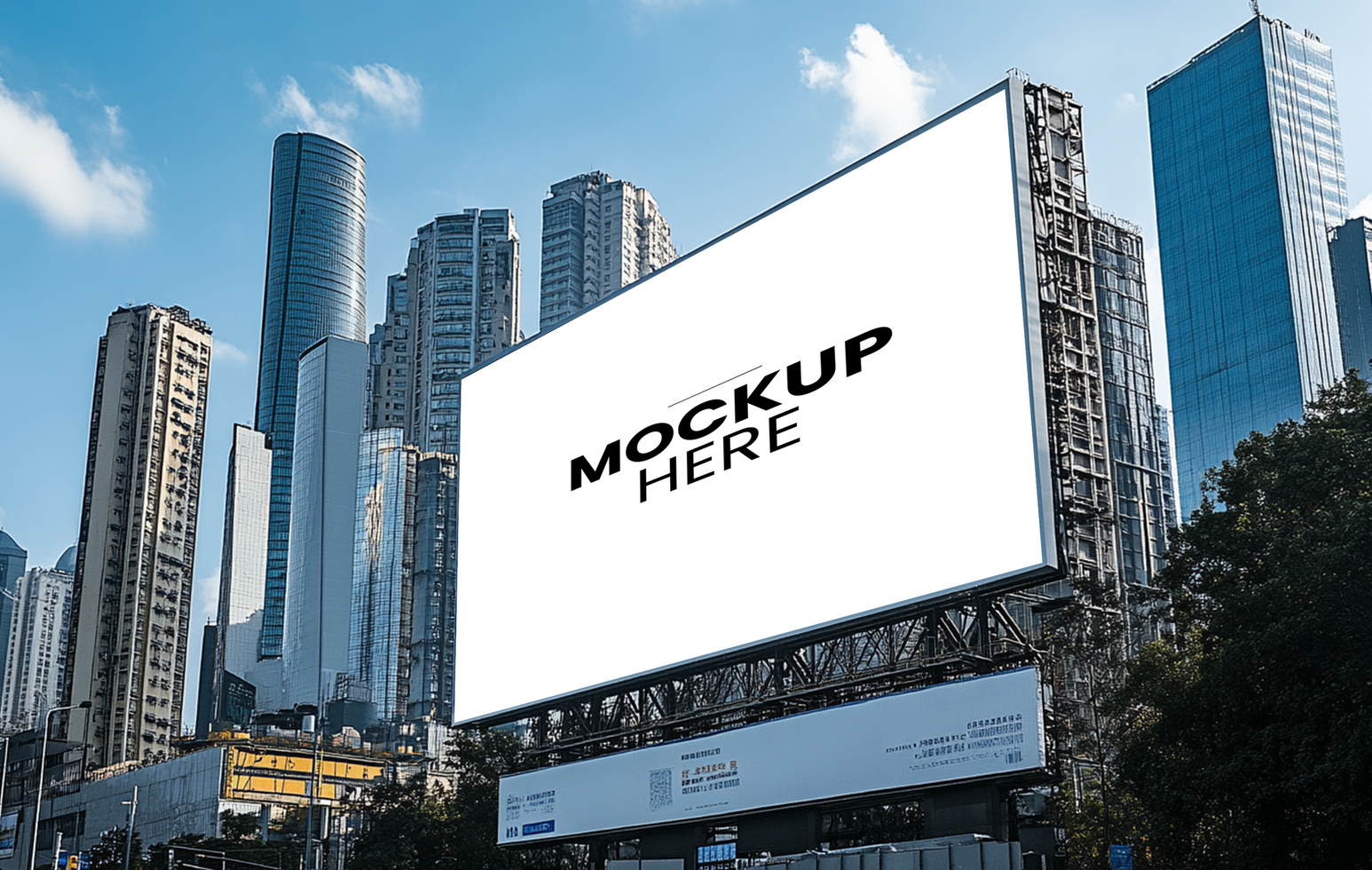 Billboard mockup in the city psd